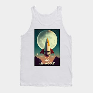 Moon Adventure Vintage Travel Poster Tank Top